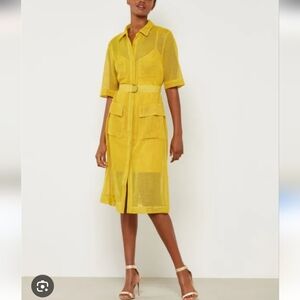 BCBGMaxAzria Yellow Midi Dress